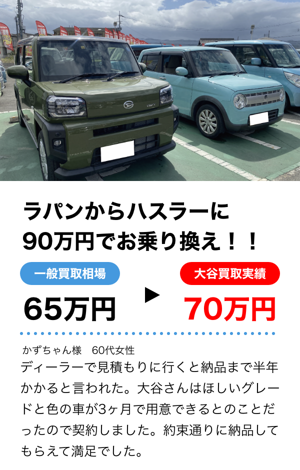 ラパンからハスラーに90万円でお乗り換え！